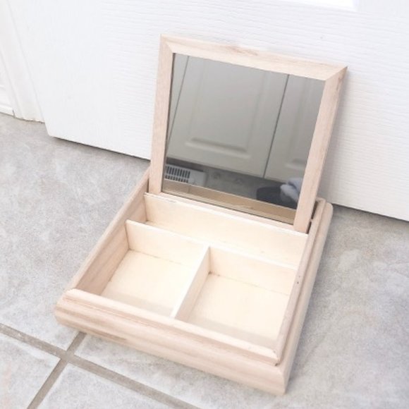 DIY Jewelry Box with Mirror Wood - Picture 1 of 5